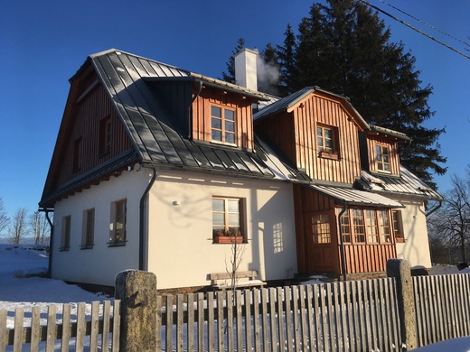 Horský apartmán Zvonička, Rejvíz, celkový pohled zima