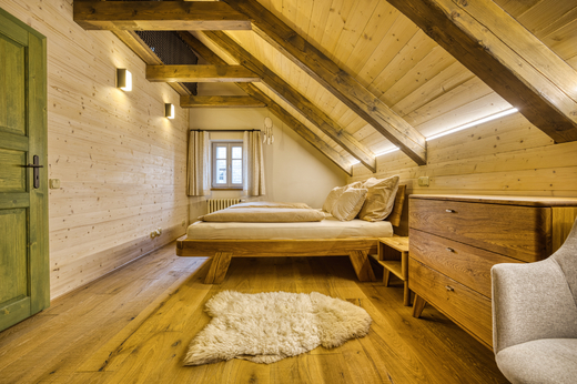 Horský apartmán Brusinka, pohled od pracovního stolu