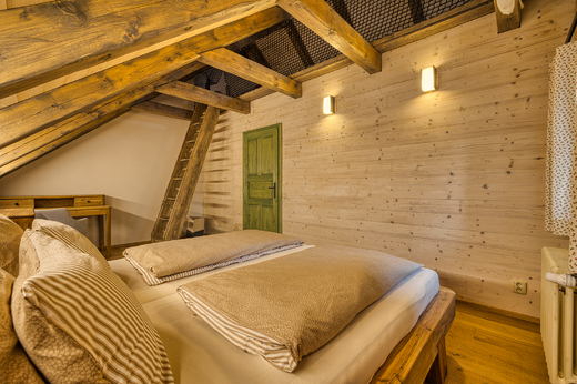 Horský apartmán Brusinka, pohled od postele